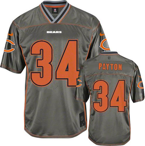 Men's Elite Walter Payton Nike Jersey Grey - #34 Vapor NFL Chicago Bears